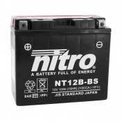 BATTERIE 12V 10 Ah NT12B-BS NITRO MF SANS ENTRETIEN AVEC PACK ACIDE (Lg150xL69xH130mm) (EQUIVALENT YT12B-BS)