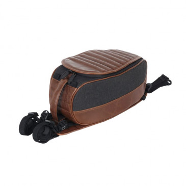 SACOCHE DE RESERVOIR MOTO SHAD SR18 CAFE RACER IMPERMEABLE MARRON 8L (FIXATION INCLUE) (X0SR18)