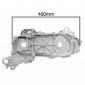 CARTER MOTEUR SCOOT ADAPTABLE BAOTIAN 50 BT49QT 4T/PEUGEOT 50 V-CLIC 4T/SCOOT 50 CHINOIS 4T ROUES 10 POUCES (GAUCHE COTE VARIATION - LONGUEUR 400mm) (139QMB/GY6/GY50) -P2R- 3700948063880