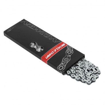 CHAINE VELO VAE 7/8V. NEWTON KMC X8 ARGENT 138 MAILLONS (COMPATIBLE SHIMANO ET SRAM) 3700948219324