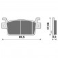PLAQUETTE DE FREIN NEWFREN POUR KYMCO 550 AK 2017> AR, 550 CV3 2022> AR (L 85,5mm - H 37,9mm - P 8,8mm) (FD0570BE) (ELITE ORGANIQUE) 8025832416937
