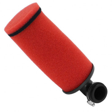 AIR FILTER REPLAY DOUBLE FOAM LONG RED ELBOW FIXING 90° Ø 35/28