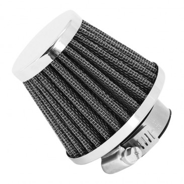 AIR FILTER -TOP PERFORMANCES - KN TYPE - CHROME- STRAIGHT FIX Ø 35 mm