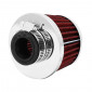 AIR FILTER REPLAY REACTOR CHROME GRID RED STRAIGHT FIXING Ø 35/28 3700948036228