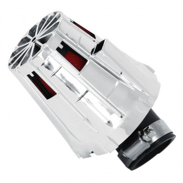 AIR FILTER REPLAY E5 BOX CHROME WITH RED FOAM - ELBOW FIXING 45° Ø 35/28 3700948035771