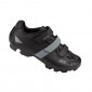 MTB CYCLING SHOE- GES VANTAGE2 BLACK/GREY EURO 40 TRIPLE HOOK AND LOOP STRAPS- COMPATIBLE SPD (PAIR)