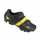 MTB CYCLING SHOE- GES VANTAGE2 BLACK/FLUO YELLOW EURO 41 TRIPLE HOOK AND LOOP STRAPS- COMPATIBLE SPD (PAIR)