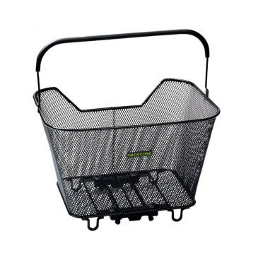 REAR BASKET- STEEL WIRE - RACKTIME BASK IT BLACK - WITH HANDLE FOR CARRIER (43x29x31 cm) - COMPATIBLE RACKTIME SNAP-IT SYSTEM 4048174130075