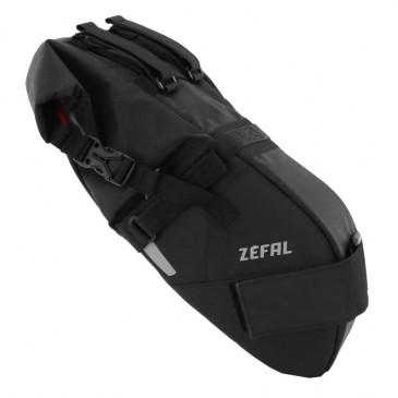 SACOCHE DE SELLE VELO ZEFAL Z ADVENTURE R5 POUR 5L NOIR ETANCHE FIXATION VELCRO ( L 370x 70à175 x130mm) CHARGE MAXI 5kgs