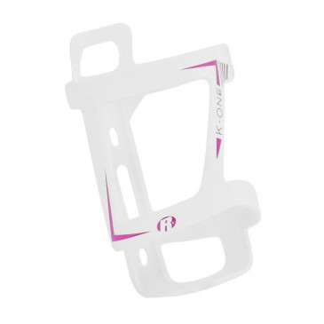 BOTTLE CAGE - ROTO COMPOSITE SLIDE K-ONE WHITE/PINK - SIDE LOAD - - FOR EBIKE (SOLD PER UNIT) 3700948237526
