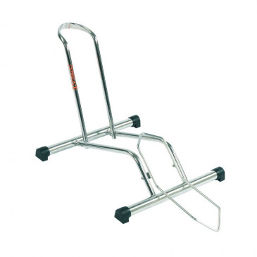 DISPLAY STAND FOR 1 BIKE - STABILUS - ON FRONT or REAR WHEEL - COMPATIBLE 26"-27.5"-29"-700C CHROME 8013271253497