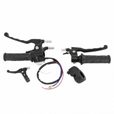 POIGNEE DE GAZ/FREIN CYCLO ADAPTABLE PEUGEOT 103 SPX-RCX METAL NOIR (PAIRE) -SELECTION P2R- 3701213426430