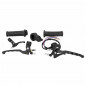 BRAKE HANDLE COMPLETE KIT FOR MOPED PEUGEOT 103 SPX-RCX METALIC - BLACK (PAIR - RIGHT+LEFT) -SELECTION P2R-