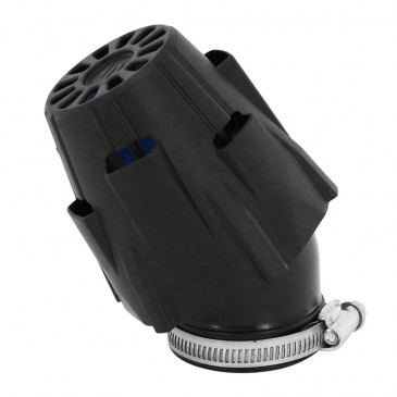 FILTRE A AIR POLINI BLUE AIR BOX PHBH NOIR FIXATION COUDEE 30° DIAM 46 (203.0097) 8054705053566