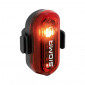 ECLAIRAGE VELO A PILE ARRIERE SUR TIGE DE SELLE SIGMA CURVE ROUGE LIVRE AVEC 2 PILES AAA - VISIBLE 400m