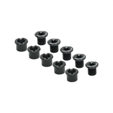 INTRAVIS PEDALIER TA ALU NOIR COMPATIBLE DOUBLE PLATEAUX 5 BRANCHES (JEU DE 5) - VIS ET CHEMINEE 3662458010023