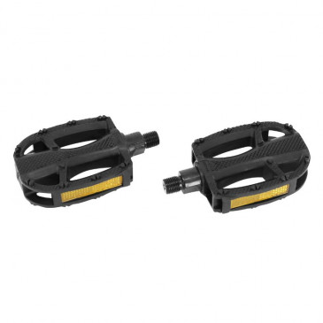 FLAT PEDAL FOR URBAN BIKE- MARWI RESIN BLACK SP481 - THREAD 1/2" (PAIR)