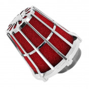 AIR FILTER - MALOSSI E 5 STRAIGHT/OFF CENTRE FOR PHBG 15-21 CHROME RED FOAM- (EXCEPT FOR PEUGEOT) 3700948215432