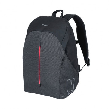 SACOCHE ARRIERE SAC A DOS VELO LATERALE BASIL B-SAFE NORDLICHT GRIS GRAPHITE 13L WATERPROOF FIXATION HOOK SUR PORTE BAGAGE AVEC ECLAIRAGE INTEGRE LED FIXE/CLIGNOTANT 8715019180910