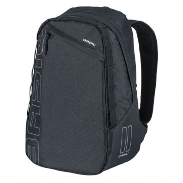 SACOCHE ARRIERE VELO LATERALE SAC A DOS BASIL FLEX BACKPACK NOIR 17L FIXATION HOOK SUR PORTE BAGAGE