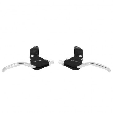 BRAKE LEVERS SET- -FOR CHILD MTB- NEWTON ALUMINIUM/RESIN- V-BRAKE - ANTI PINCH - BLACK (PAIR ON CARD) 3700948231869
