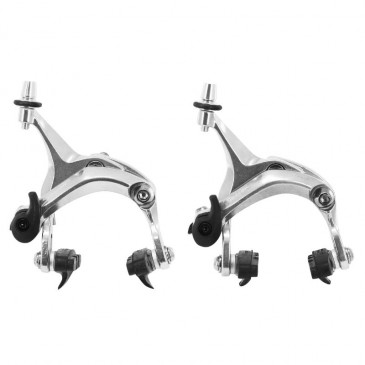 BRAKE CALIPER- FOR ROAD BIKE- SACCON DUAL PIVOT ALUMINIUM SILVER 47-57mm (PAIR)