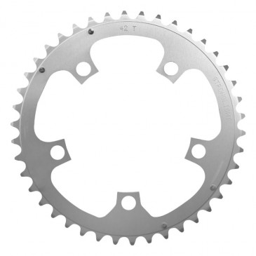 PLATEAU ROUTE 5BRA D.110 STRONGLIGHT DURAL 42DTS INTERIEUR ARGENT TYPE SHIMANO 8/9V. 3700223701070