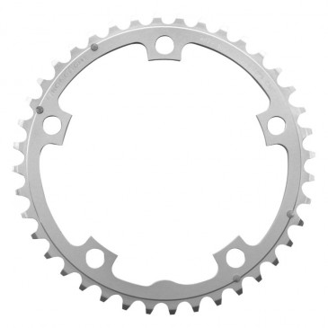 CHANRING FOR ROAD BIKE-5 arms- 40T. Ø130 -MIDDLE- SILVER -ALUMINIUM- 7075 STRONGLIGHT 9/10 Speed (SHIMANO TYPE) 3700223705511