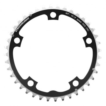 PLATEAU ROUTE 5BRA D.130 STRONGLIGHT 40DTS TRIPLE MILIEU NOIR ALU 7075 TYPE SHIMANO 9/10V. 3700223705504