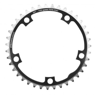 PLATEAU ROUTE 5BRA D.130 STRONGLIGHT 39DTS INTERIEUR NOIR ALU 7075 TYPE SHIMANO 11/10V. 3700223711789