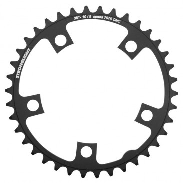 CHANRING FOR ROAD BIKE-5 arms- 38T. Ø110 "INNER" BLACK -ALUMINIUM- STRONGLIGHT 9/10 Speed (SHIMANO TYPE) 3700223711727