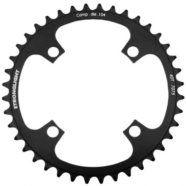 PLATEAU VTT 4BRA D.104 STRONGLIGHT MONO 40DTS NOIR ALU 7075 - EPAISSEUR 3.5mm 8/9V. 3700223703654