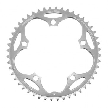 PLATEAU ROUTE 5BRA D.130 STRONGLIGHT 48DTS EXTERIEUR ARGENT ALU 7075 TYPE SHIMANO 9/10V. 3700223700257