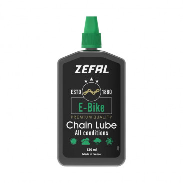 LUBRIFIANT VELO CHAINE ZEFAL E-BIKE CHAIN LUBE TOUTES CONDITIONS (BURETTE 120ml) 3420586600819