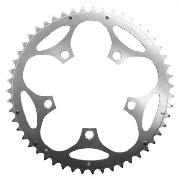 PLATEAU ROUTE 5BRA D.110 STRONGLIGHT DURAL 51DTS EXTERIEUR ARGENT TYPE SHIMANO 8/9V. 3700223705313