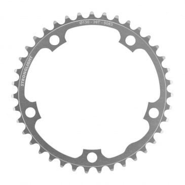 PLATEAU ROUTE 5BRA D.130 STRONGLIGHT DURAL 39DTS INTERIEUR ARGENT TYPE SHIMANO 8/9V. 3700223700493