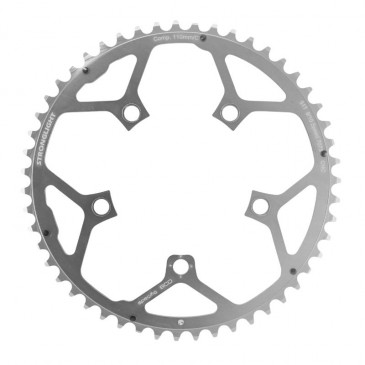 CHAINRING FOR ROAD BIKE 5 ARMS - Ø110 STRONGLIGHT ULTRA TORQUE 51 Teeth- External CAMPAGNOLO SILVER ALU 7075 RECORD and CHORUS CARBON-CENTAUR ALU-FULCRUM RS and RRS 10 Speed. 3700223704972