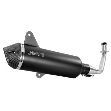 EXHAUST FOR MAXISCOOTER POLINI BLACK FOR PIAGGIO 300 VESPA GTS 2020> EURO 5 (EEC APPROVED) (190.0077)