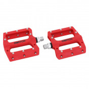 FLAT PEDAL FOR MTB/DOWNHILL/ BMX SWITCH RESIN RED - Ø 9/16 WITH SILVER GRIP PINS (PAIR) 8013271301426
