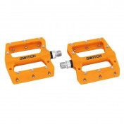 FLAT PEDAL FOR MTB/DOWNHILL/ BMX SWITCH RESIN ORANGE - Ø 9/16 WITH SILVER GRIP PINS (PAIR) 8013271301440