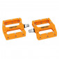 FLAT PEDAL FOR MTB/DOWNHILL/ BMX SWITCH RESIN ORANGE - Ø 9/16 WITH SILVER GRIP PINS (PAIR) 8013271301440