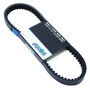 BELT FOR MAXISCOOTER POLINI ORIGINAL FOR PIAGGIO 125 MP3, LIBERTY, TYPHOON/PEUGEOT 150 LOOXOR/MBK 125 X-OVER/MALAGUTI 125 MADISON/DERBI GP1/BENELLI 125 ADIVA (809 x 22 x 10,5 mm x 28°) (248.120) 8054705082016