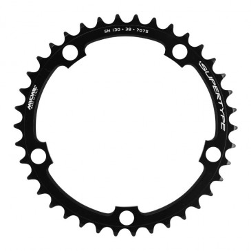 CHANRING FOR ROAD BIKE-5 arms- 38T. Ø130 "INNER" BLACK -ALUMINIUM- MICHE 9/10 Speed (SHIMANO TYPE) 8056772579994