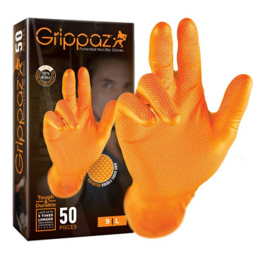 Gants mécanique en nitrile écaillé noir ou orange - taille L par 50 -  TB05171 