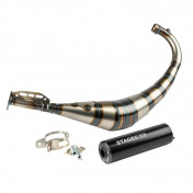 POT 50 A BOITE STAGE6 STREETRACE POUR DERBI 50 SENDA DRD/MINARELLI 50 AM6 (PASSAGE BAS) (SILENCIEUX NOIR CNC) 4051272001413