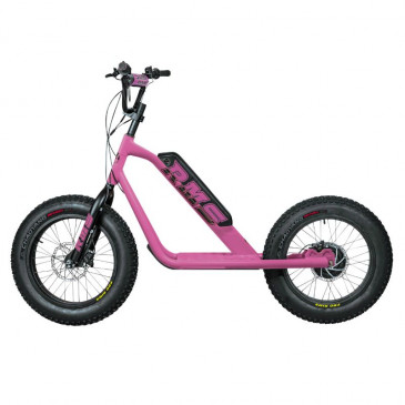 TROTTINETTE ELECTRIQUE RMS BIKE 20F-X ROSE RAL 4003 MOTEUR 500 W HOMOLOGUE NF EN 1476 (DIM 1,78x0,83x1,18 M) -MADE IN FRANCE-