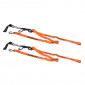 CARRYING STRAP FOR MOTORCYCLE - RTECH WITH SNAPHOOKS - ORANGE 38mm x 2,1M (TRACTION RESISTANCE 550KG) (SOLD PER PAIR)