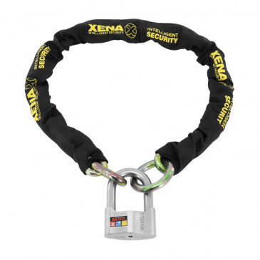 ANTIVOL A CHAINE XENA XSC120L LASSO 1.20M MAILLON DIAM 14mm AVEC U XSU69 47x69mm (CLASSE SRA CHAINE + U) 0876846004980