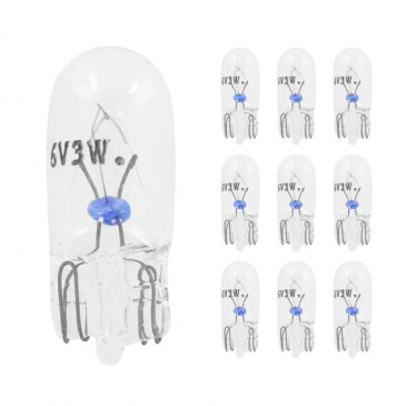 LIGHT BULB 6V 3W STANDART W3W FOOT W2,1x9,5D WEDGE CLEAR (DASHBOARD LIGHT +TURN LIGHT) (SOLD PER 10) -FLOSSER- 4018354003123