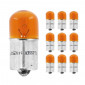 LIGHT BULB 12V 10W STANDART R10W FOOT BA15S - ORANGE (TURN LIGHTS) (SOLD PER 10) -FLOSSER-